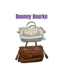 AUTHENTIC VINTAGE DOONEY BOURKE 2 PACK HANDBAGS GOOD CONDITION BROWN AND CREAM
